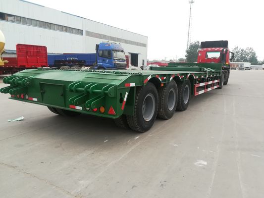 60T 100T 3 Eje Semi remolque de baja anchura, remolque de baja anchura hidráulico extensible