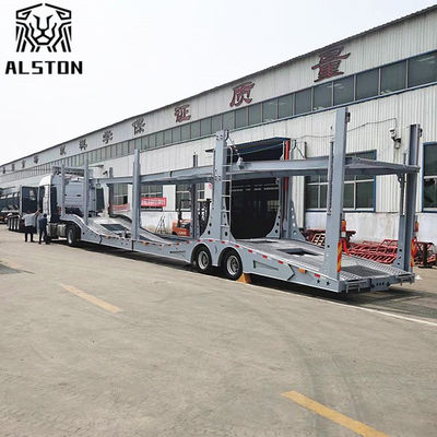 Semiremolque de transporte de vehículos de 6 posiciones, transportador de vehículos de 8 posiciones con jaula para exportación