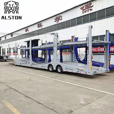 Semiremolque de transporte de vehículos de 6 posiciones, transportador de vehículos de 8 posiciones con jaula para exportación