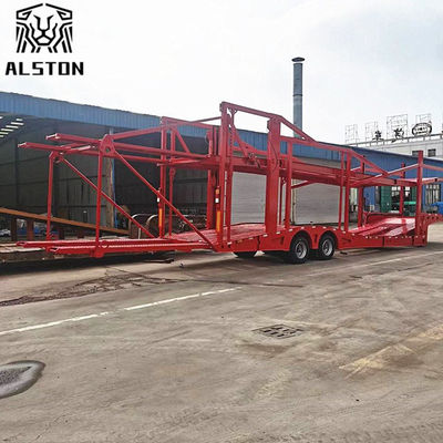 Remolque de dos ejes, remolque esqueleto de 8 posiciones con cubiertas superior e inferior
