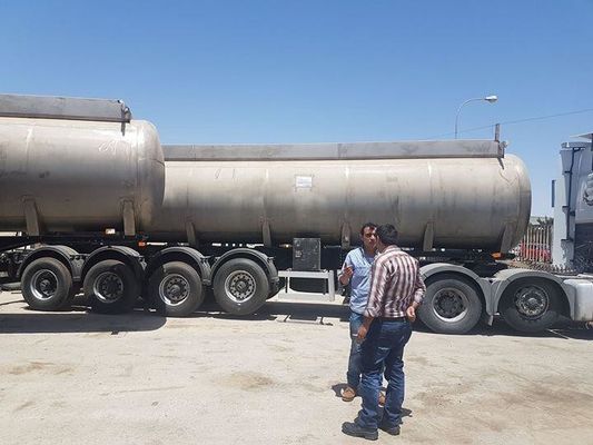 Cisterna de combustible de 42m3 Semirremolque, remolques de cisterna de acero inoxidable de 3 ejes