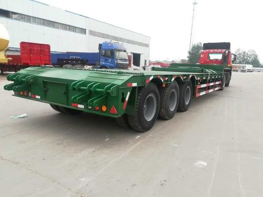 60T 100T 3 Eje Semi remolque de baja anchura, remolque de baja anchura hidráulico extensible