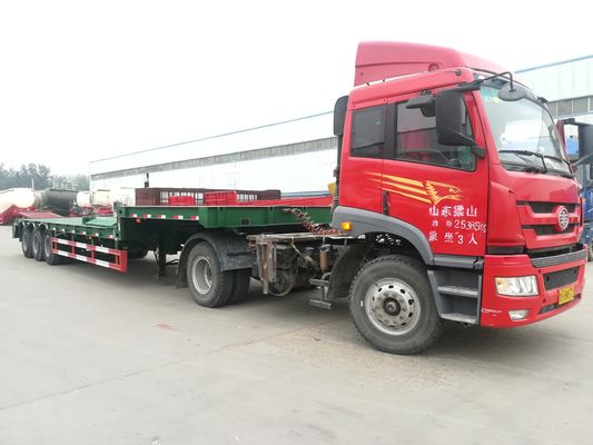60T 100T 3 Eje Semi remolque de baja anchura, remolque de baja anchura hidráulico extensible