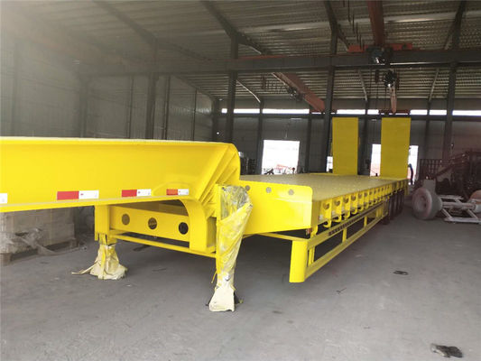 60T 100T 4 de eje de cuello de ganso Lowboy remolque