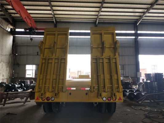 60T 100T 4 de eje de cuello de ganso Lowboy remolque