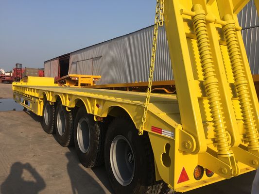 60T 100T 4 de eje de cuello de ganso Lowboy remolque