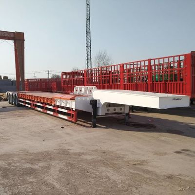 Semiremolque de carga pesada de 4 ejes de lecho bajo
