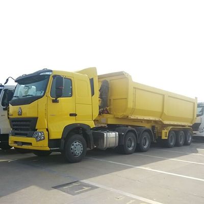 Transporte de arena con remolque de descarga de tres ejes 40 toneladas 50 toneladas