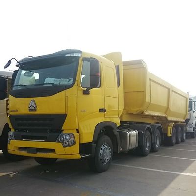 Transporte de arena con remolque de descarga de tres ejes 40 toneladas 50 toneladas