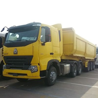 Transporte de arena con remolque de descarga de tres ejes 40 toneladas 50 toneladas